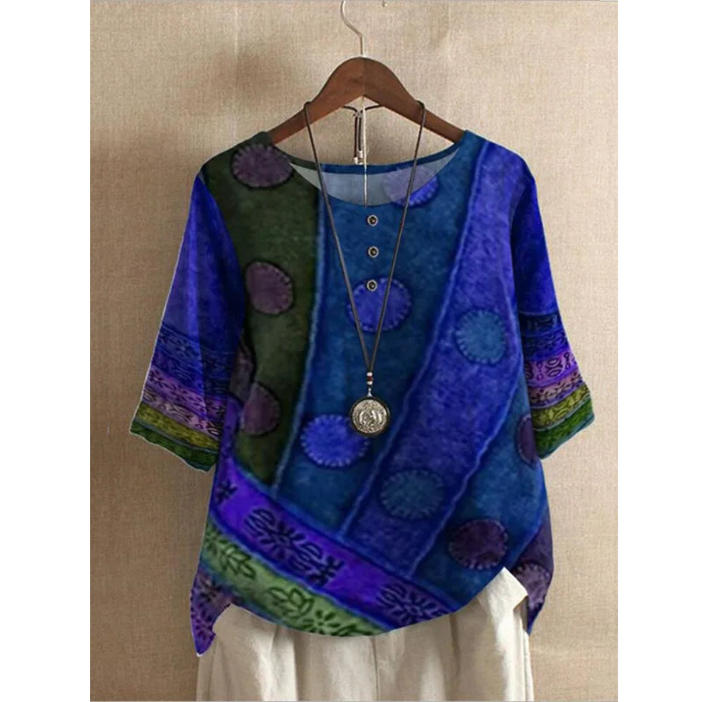 Asha |  Comfortable Colorful Top With Half Sleeves