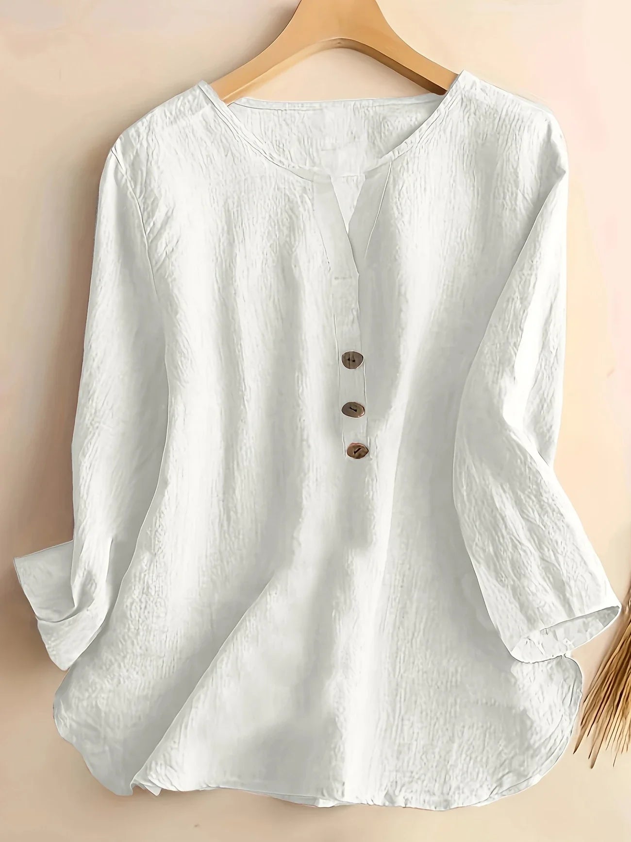 Lesley | Casual Cotton And Linen Blouse