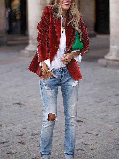 Diane | Elegant Velvet Blazer