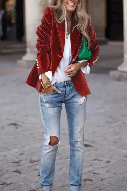 Ivana | Velvet Luxe Statement Blazer