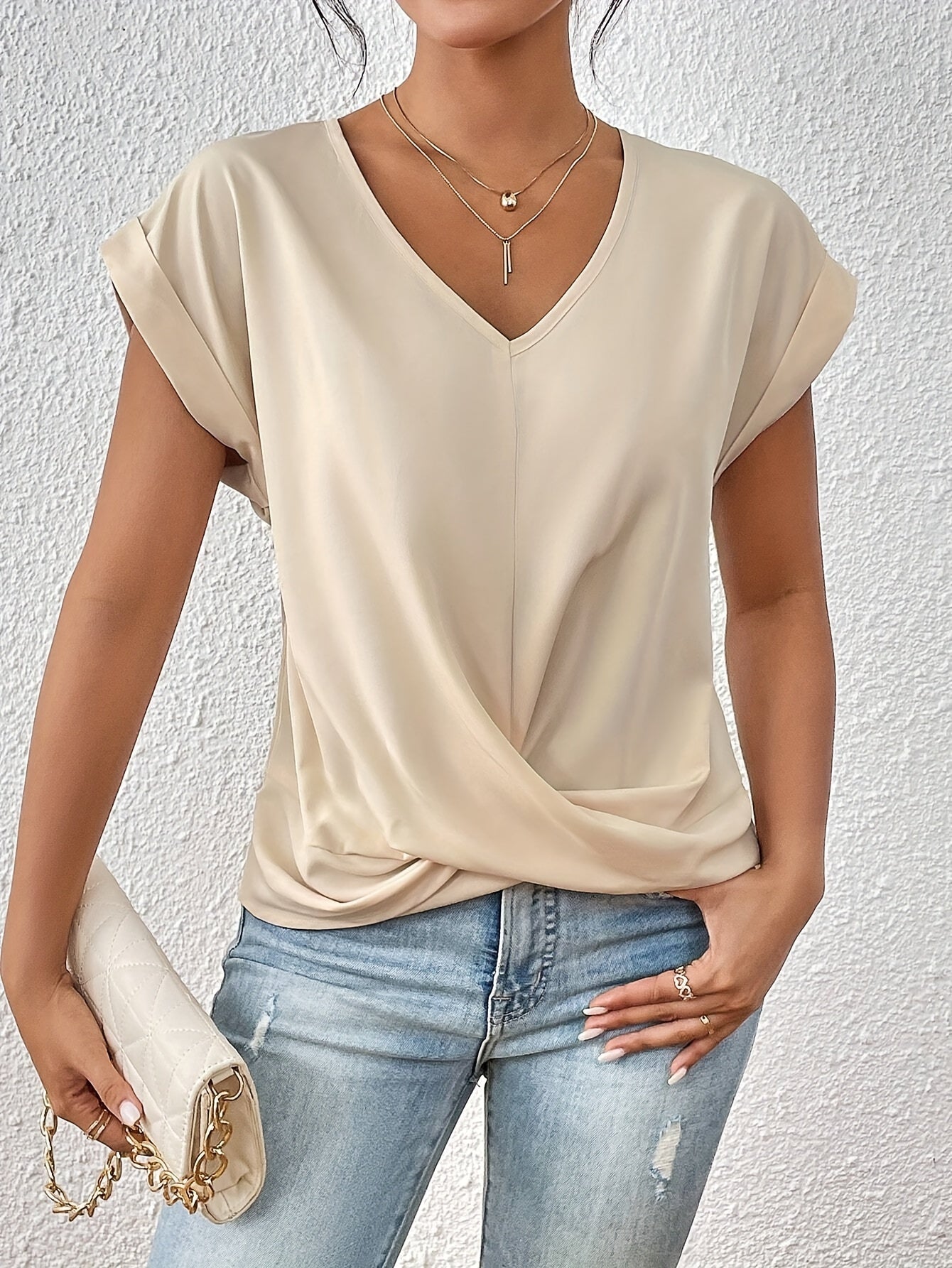 Karla | Twist Front V-Neck Top