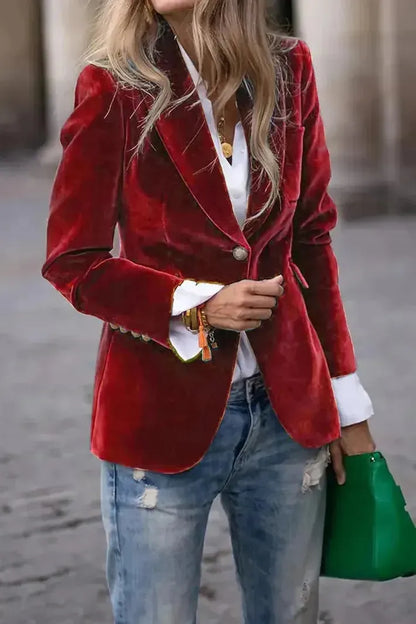 Ivana | Velvet Luxe Statement Blazer