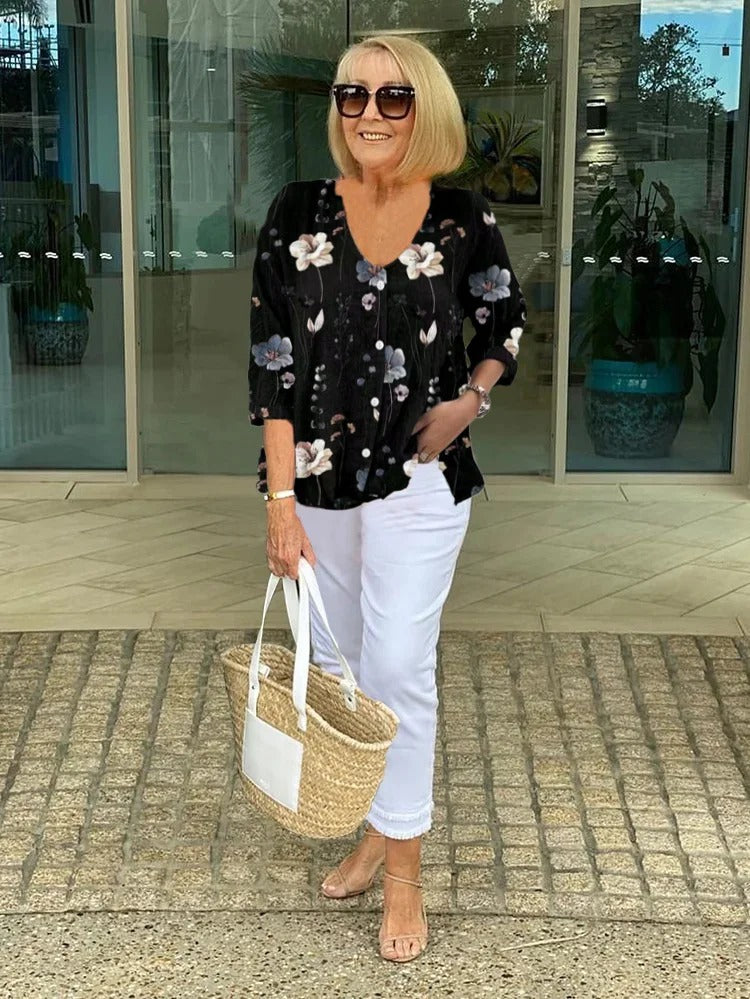 Eden | Elegant Blouse with Flowers