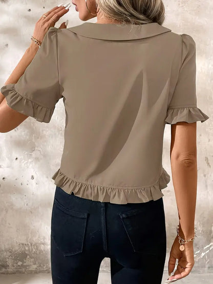 Maureen | Elegant Short Sleeve Blouse