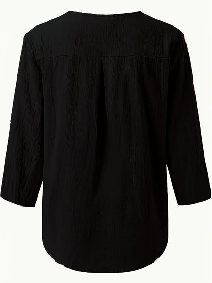Lesley | Casual Cotton And Linen Blouse