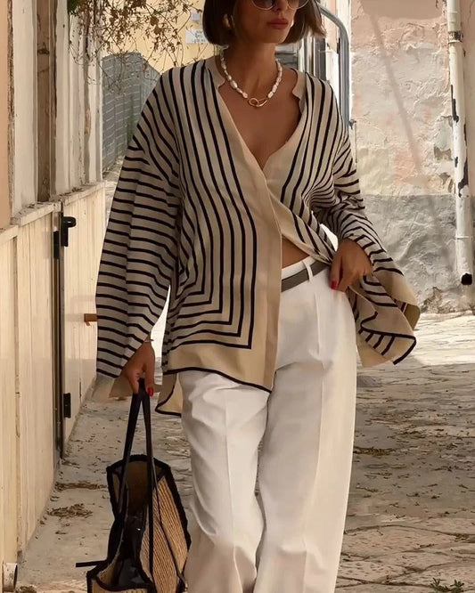 Cheyenne | Casual Split Stripe Shirt