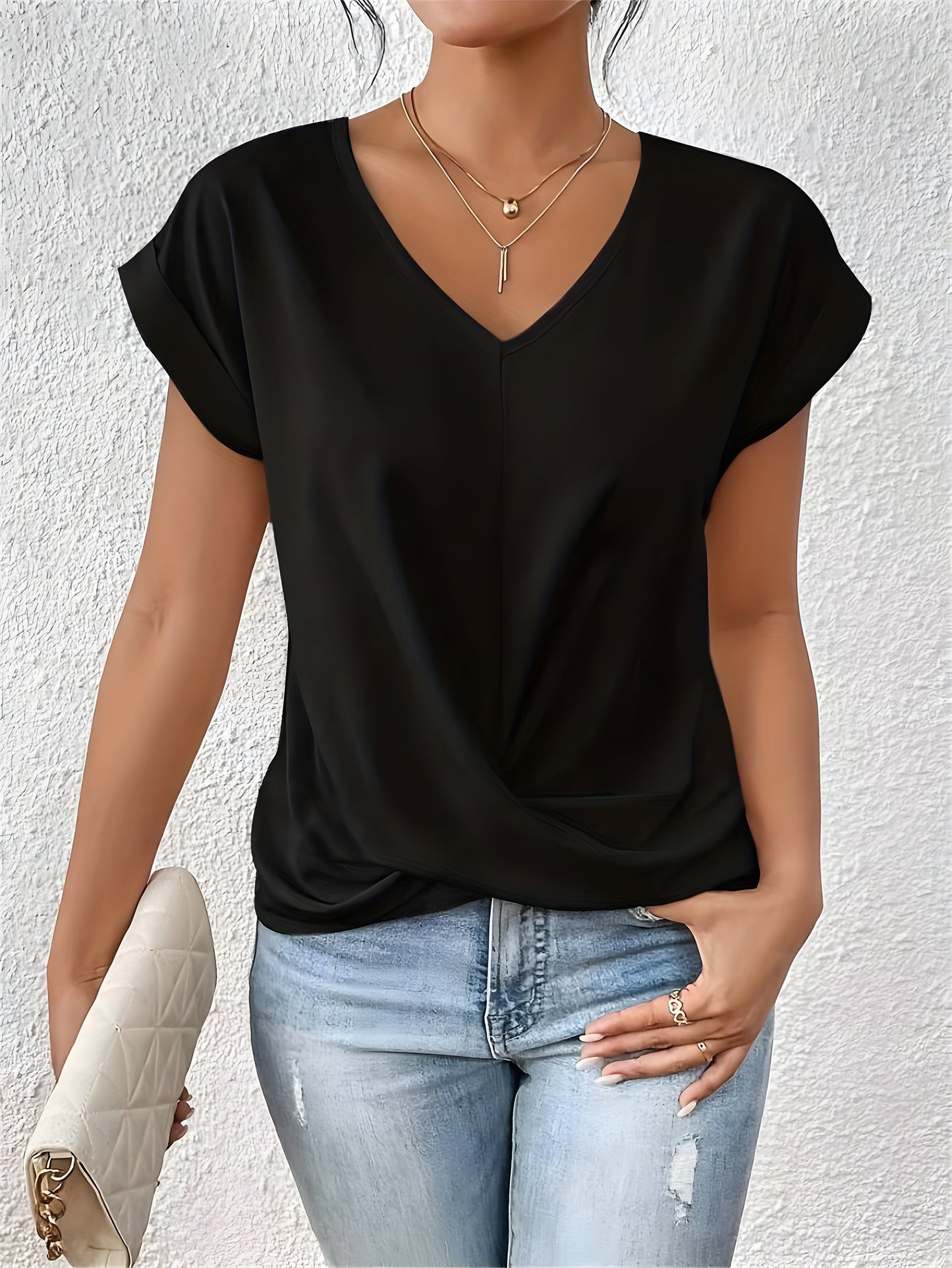 Karla | Twist Front V-Neck Top