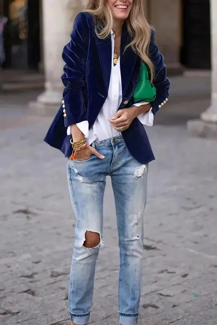Ivana | Velvet Luxe Statement Blazer