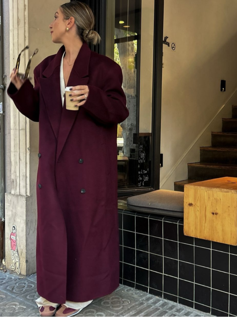 Burgundy Oversized Coat | Cozy and Stylish