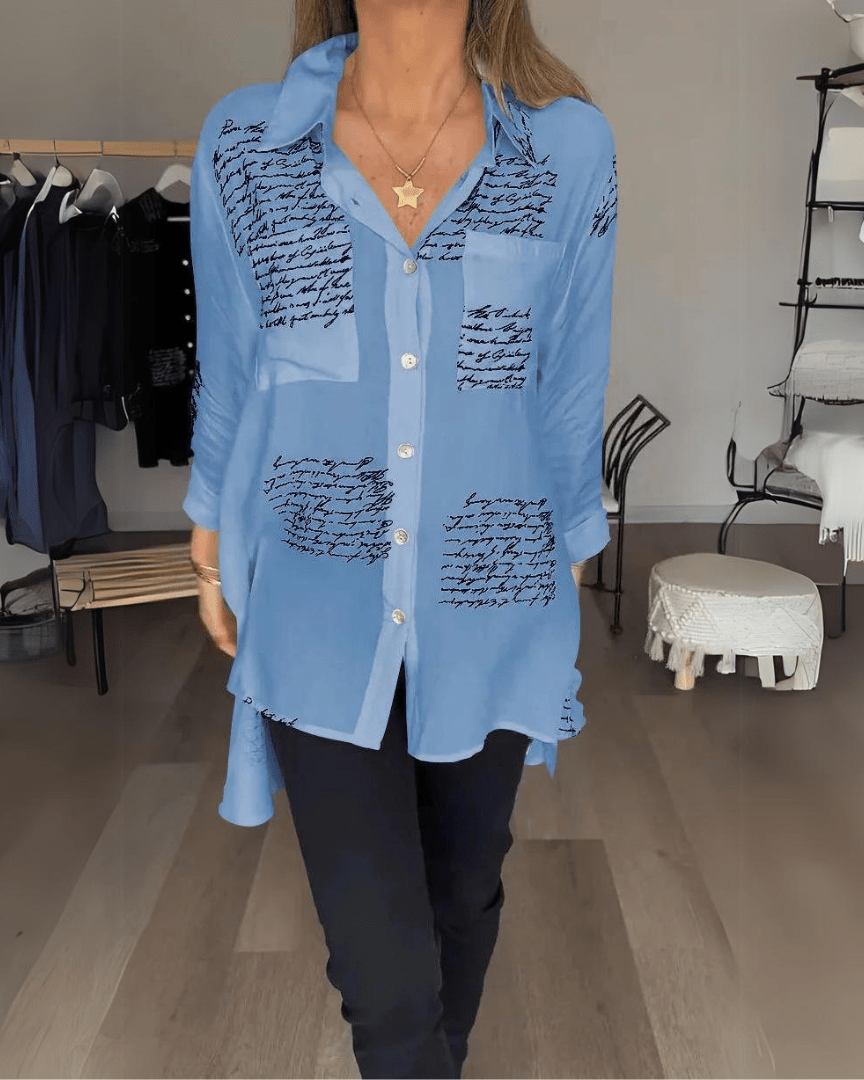 Tiemona | Script Button-Up Shirt