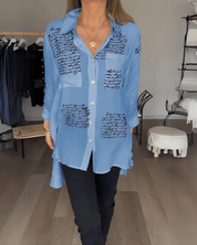 Tiemona | Script Button-Up Shirt