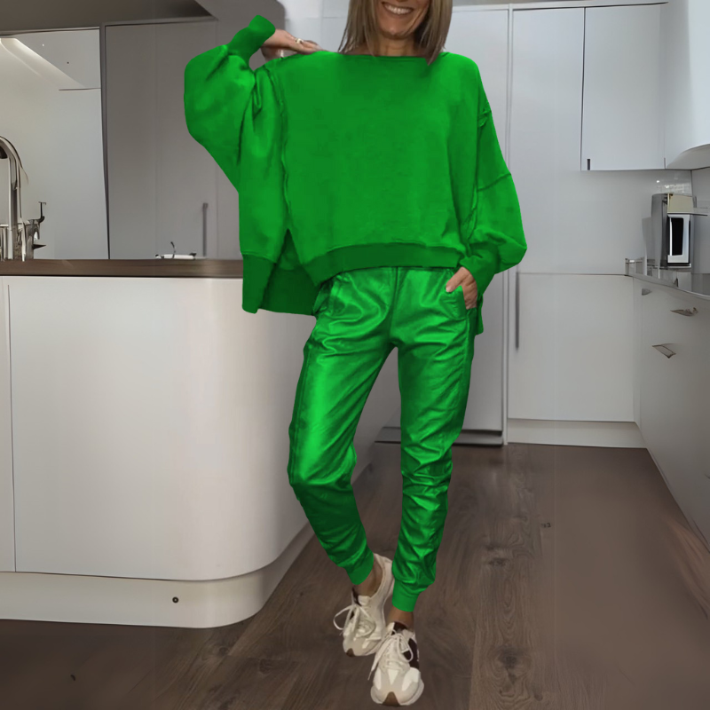 Sherah | Satin Sweater And Jogger Set