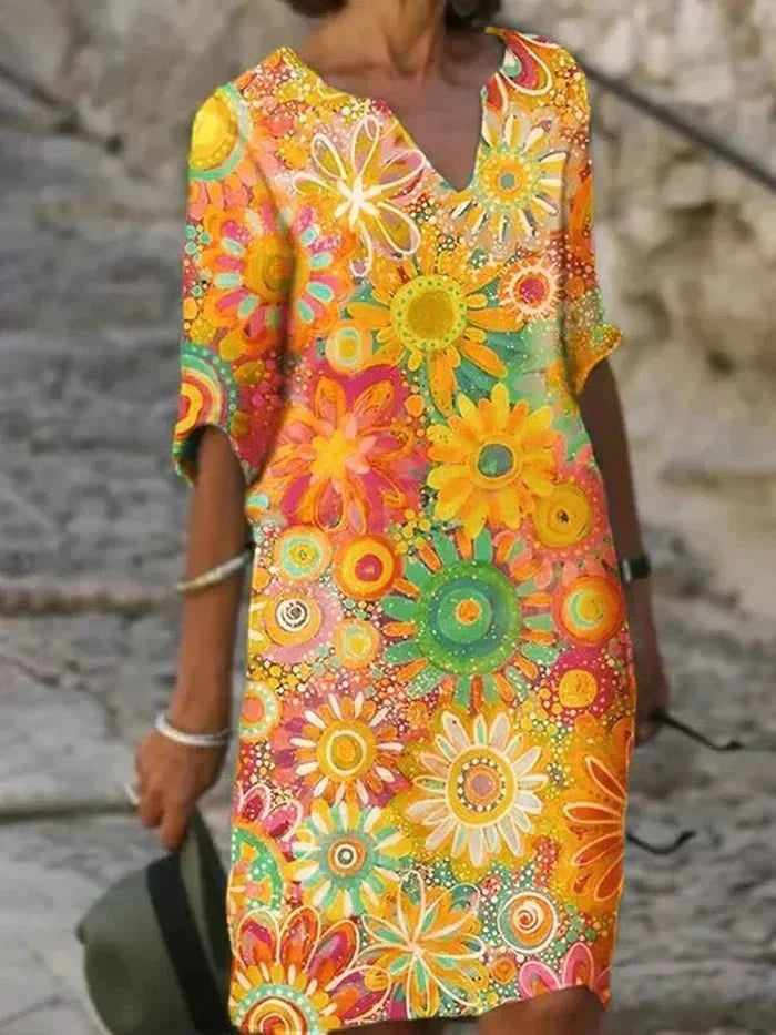 Nira™ | Vibrant Floral Midi Dress*