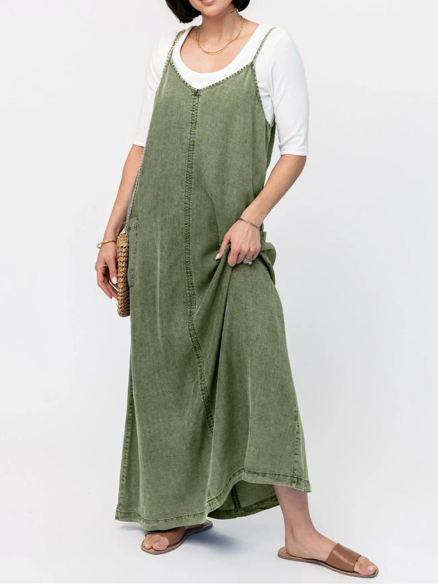 Pamela | Loose Fit Denim Maxi Dress