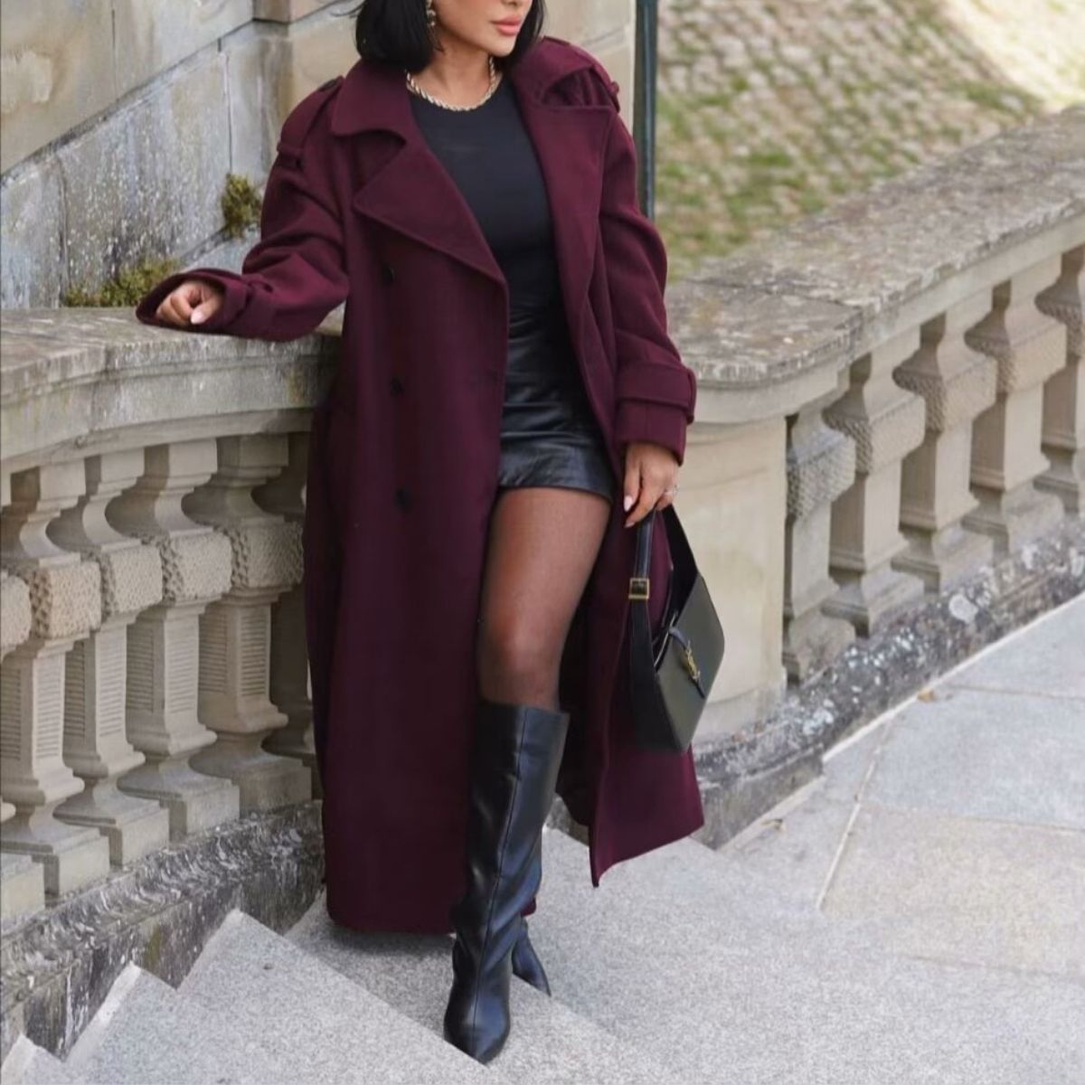 Burgundy Autumn Coat | Stylish Fall Outerwear