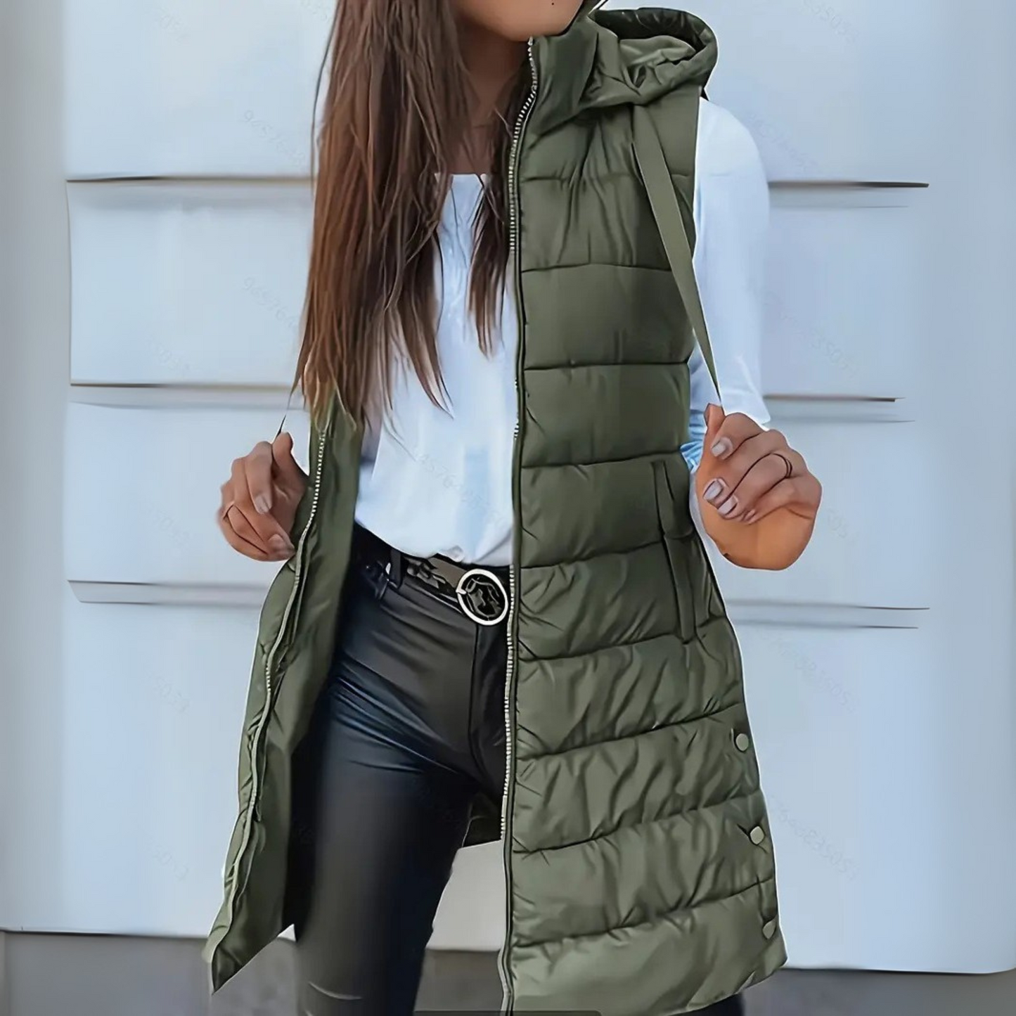 Rivka | Casual Sleeveless Hood Long Puffer Vest