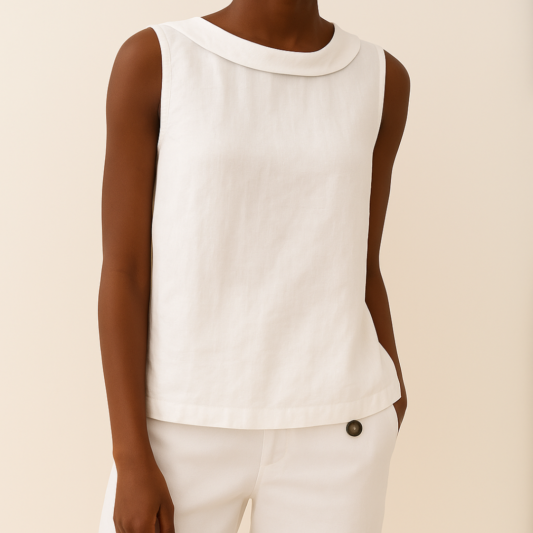 Geraline | Sleeveless Roll Collar Top