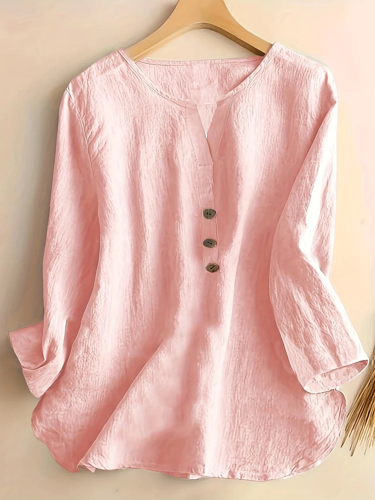 Lesley | Casual Cotton And Linen Blouse