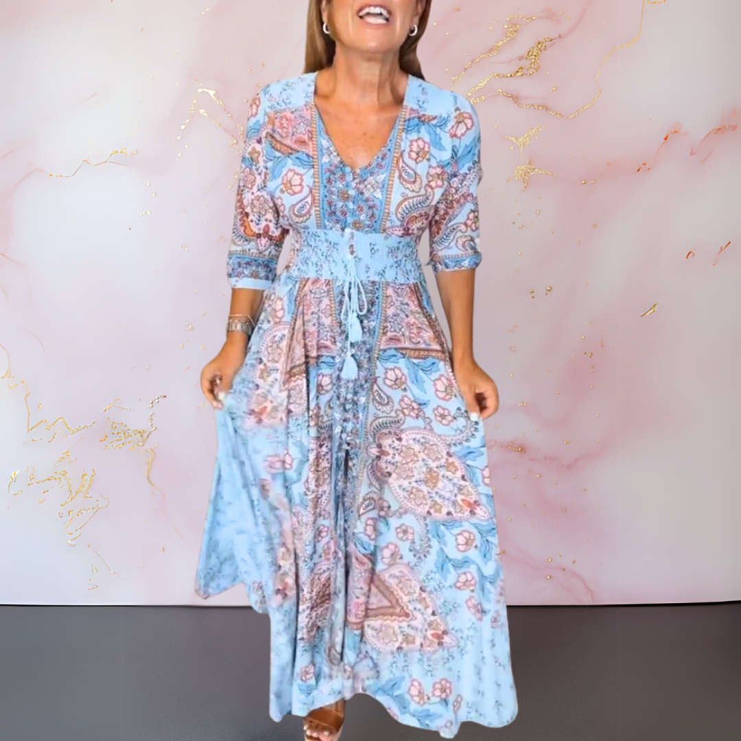 Fiona | Elegant V-Neck Summer Dress