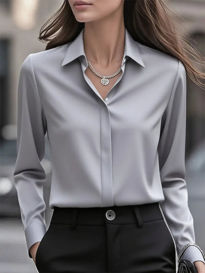 Rica |  Elegant Long Sleeve Button Down Shirt