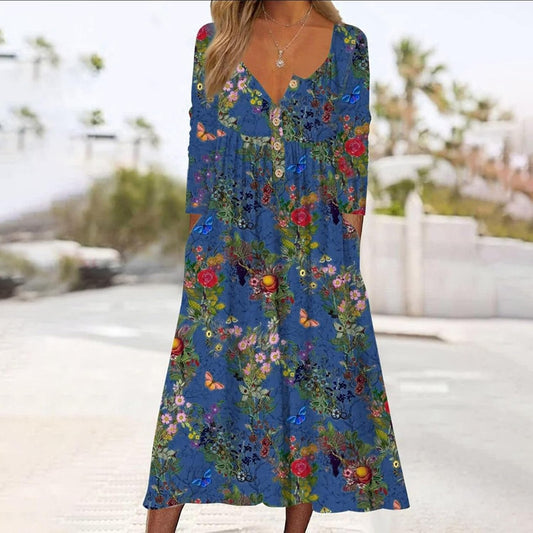 Talei | Butterfly Print Long Dress