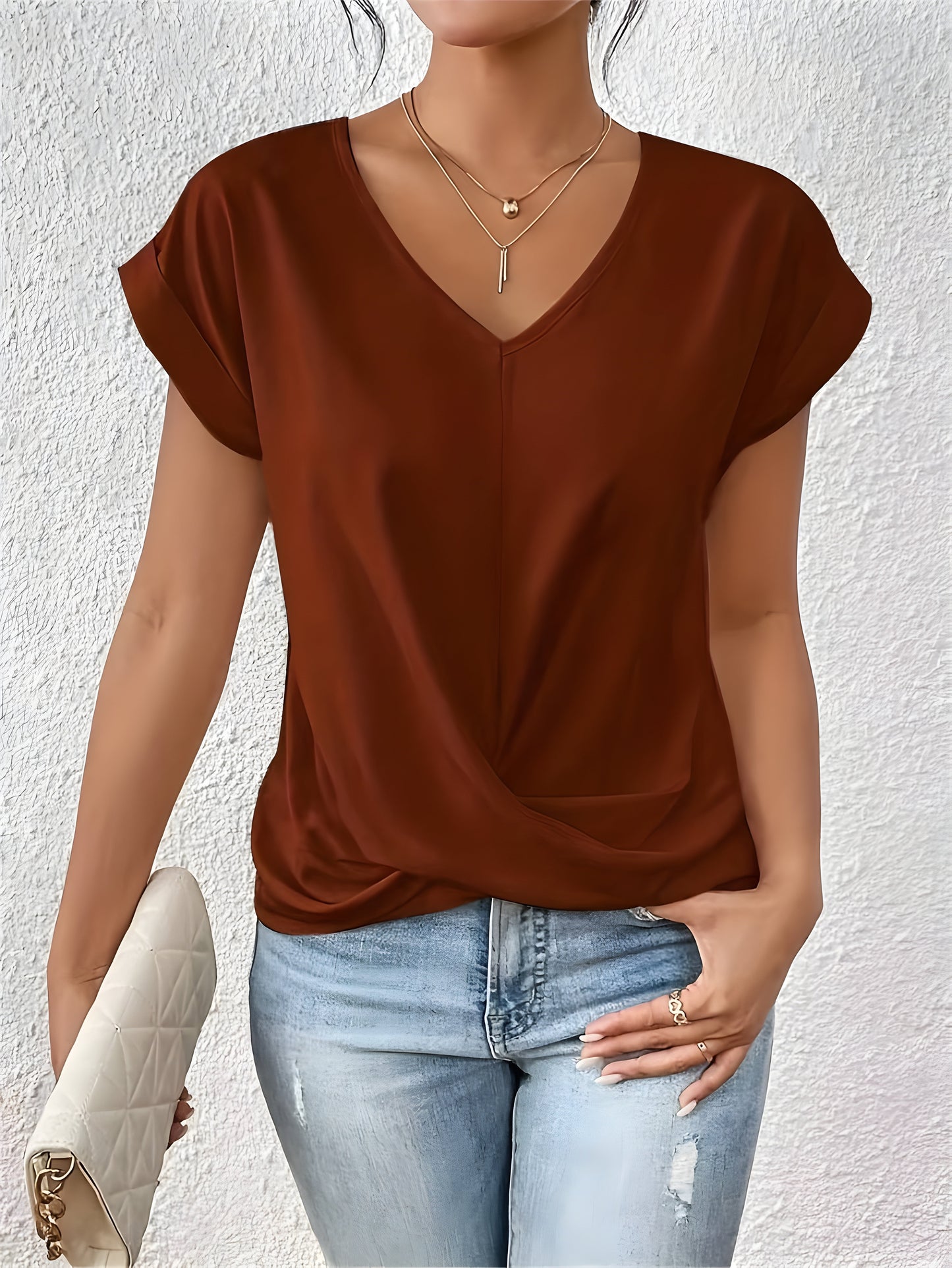 Karla | Twist Front V-Neck Top