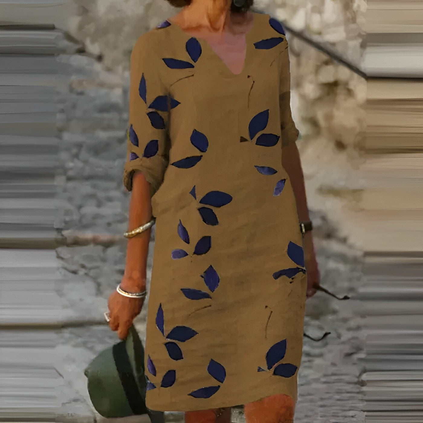 Michelle |  Stunning Leaf Print Dress
