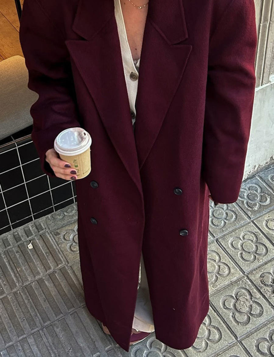 Burgundy Oversized Coat | Cozy and Stylish
