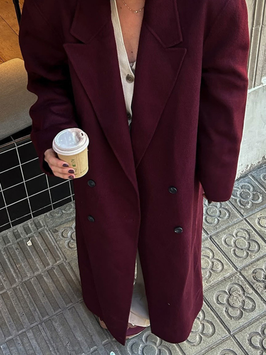 Burgundy Oversized Coat | Cozy and Stylish