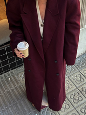 Burgundy Oversized Coat | Cozy and Stylish