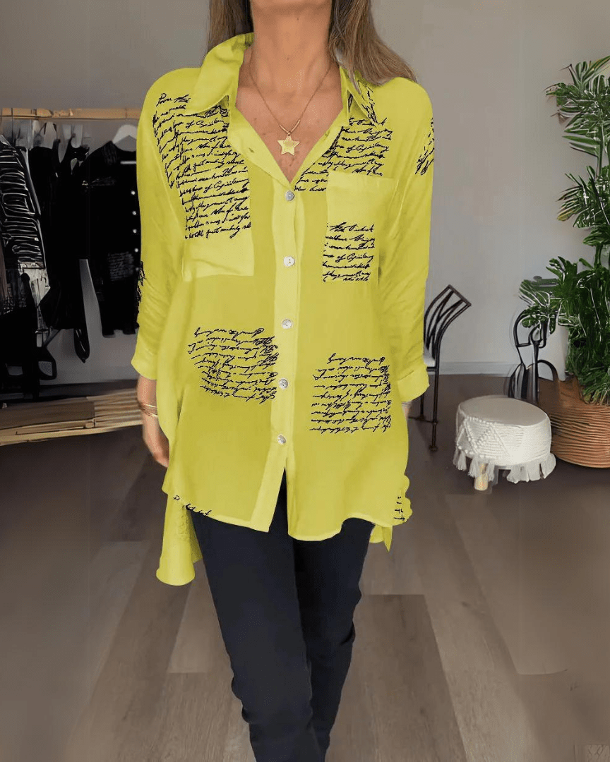 Tiemona | Script Button-Up Shirt