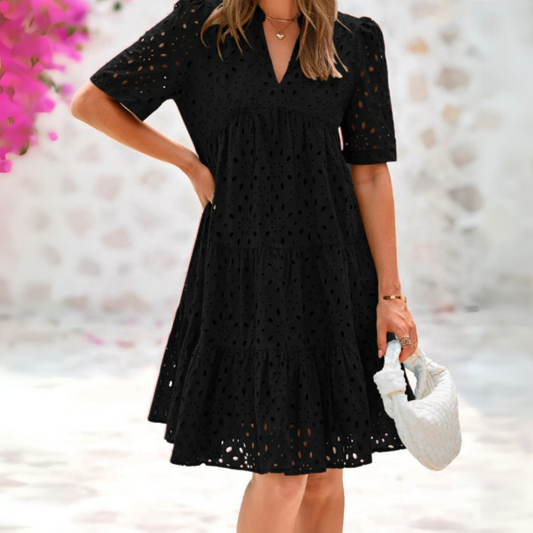 Vivian | Elegant Lace Ruffled Summer Dress