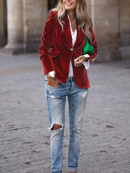 Diane | Elegant Velvet Blazer