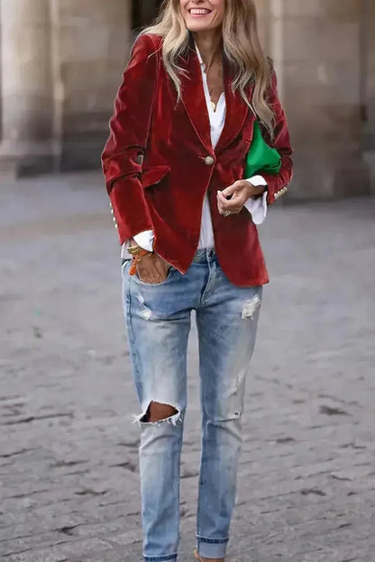 Ivana | Velvet Luxe Statement Blazer