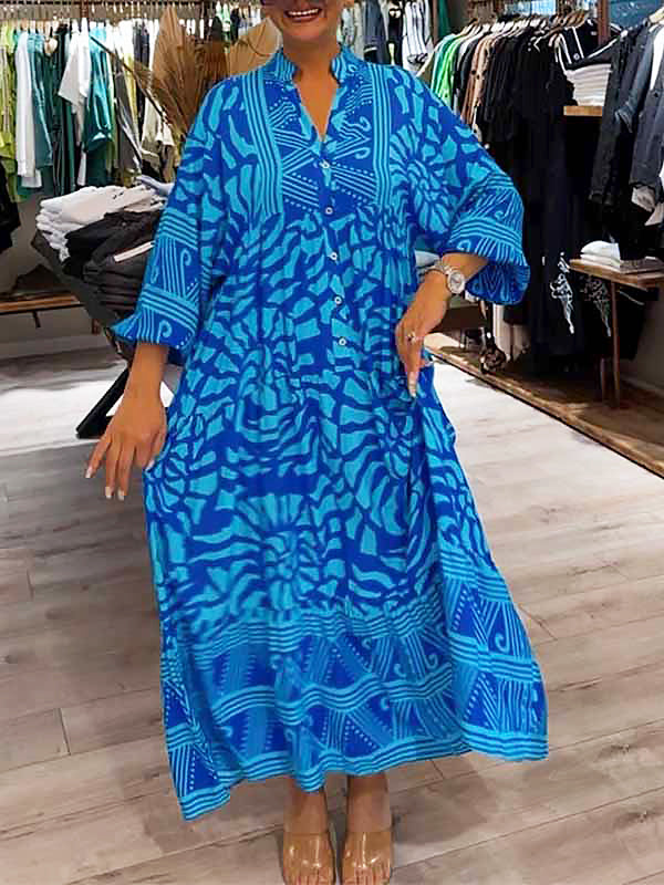 Azura | Printed V-Neck Dress