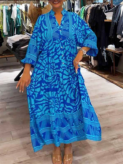 Azura | Printed V-Neck Dress