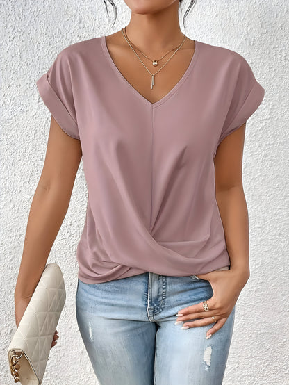 Karla | Twist Front V-Neck Top