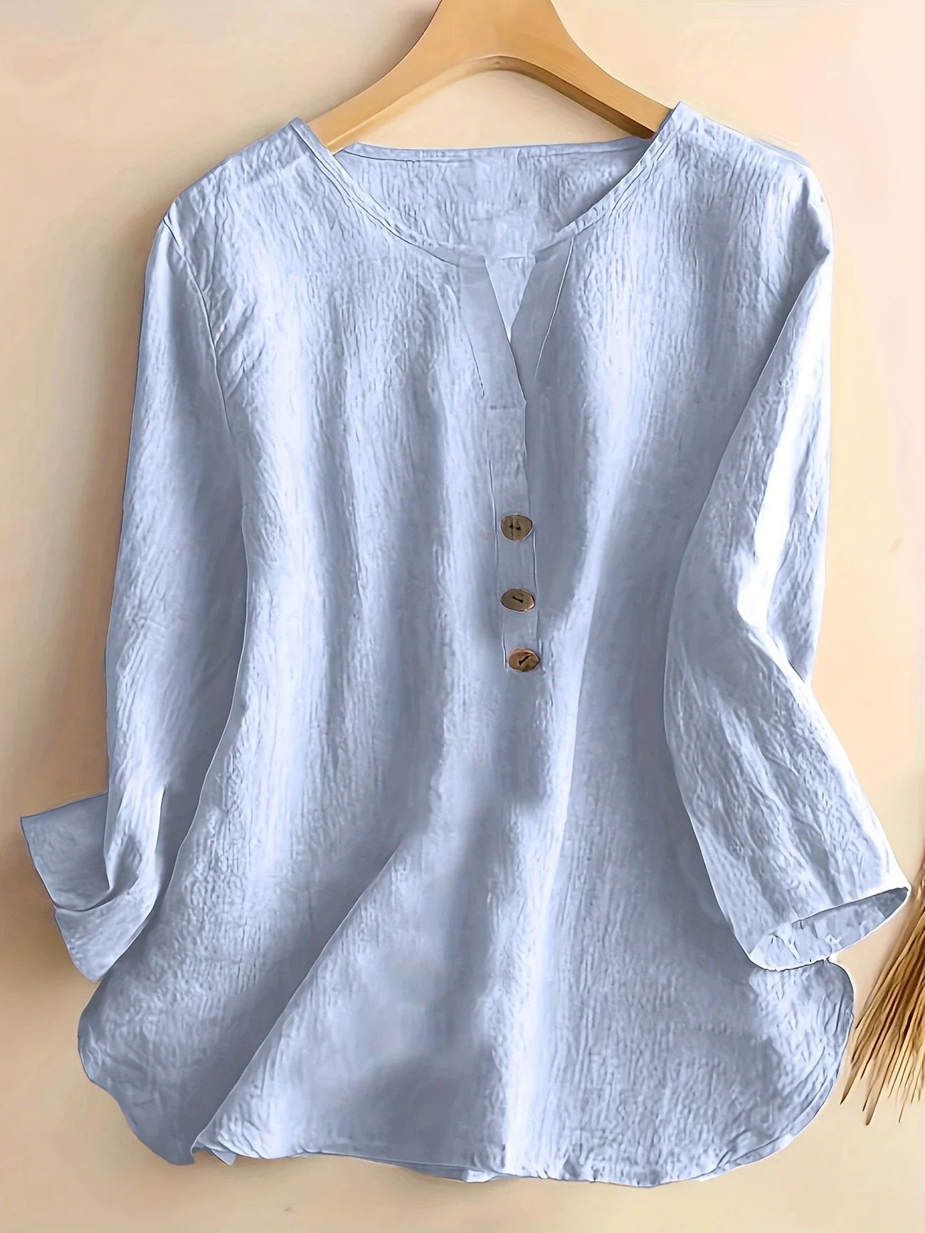 Lesley | Casual Cotton And Linen Blouse
