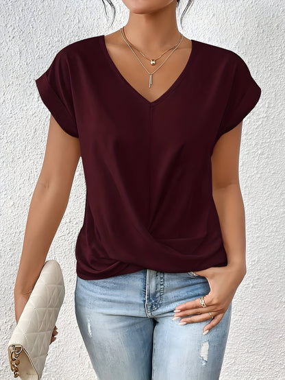 Karla | Twist Front V-Neck Top