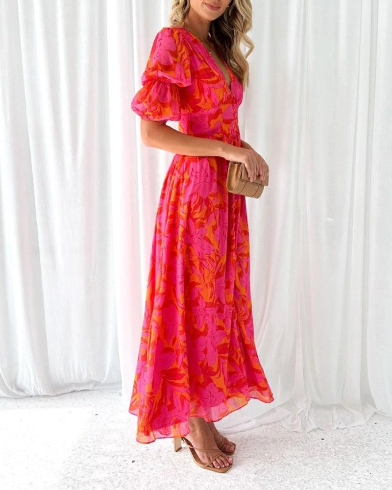 Zareen | Red Pink Maxi Dress