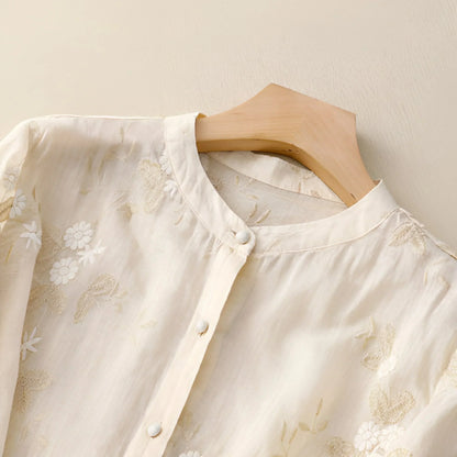 Liora | Top with Embroidered Flowers