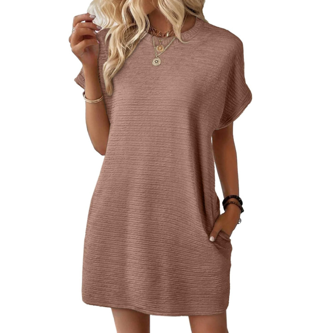 Evelina |  Casual Minimalist Round Neck Summer Dress