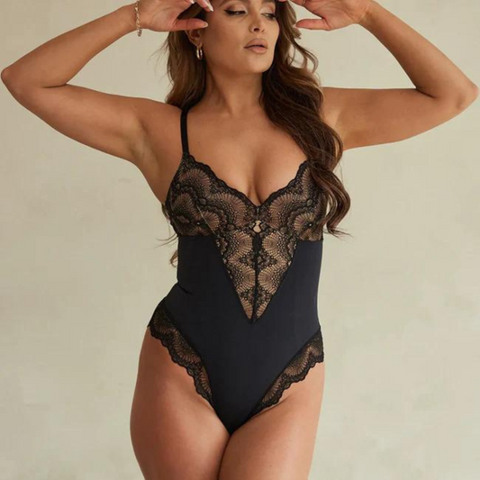 Bianca | Lace Shapewear Bodysuit – Black