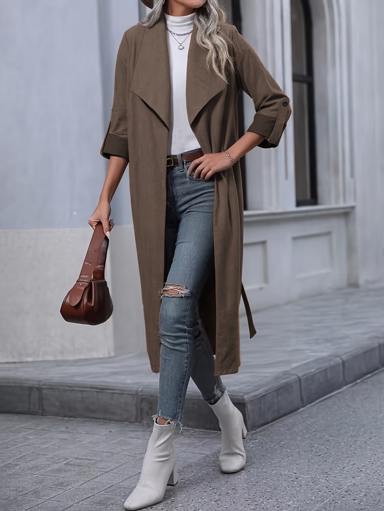 Bella™ | Stylish Vintage Brown Trench Coat