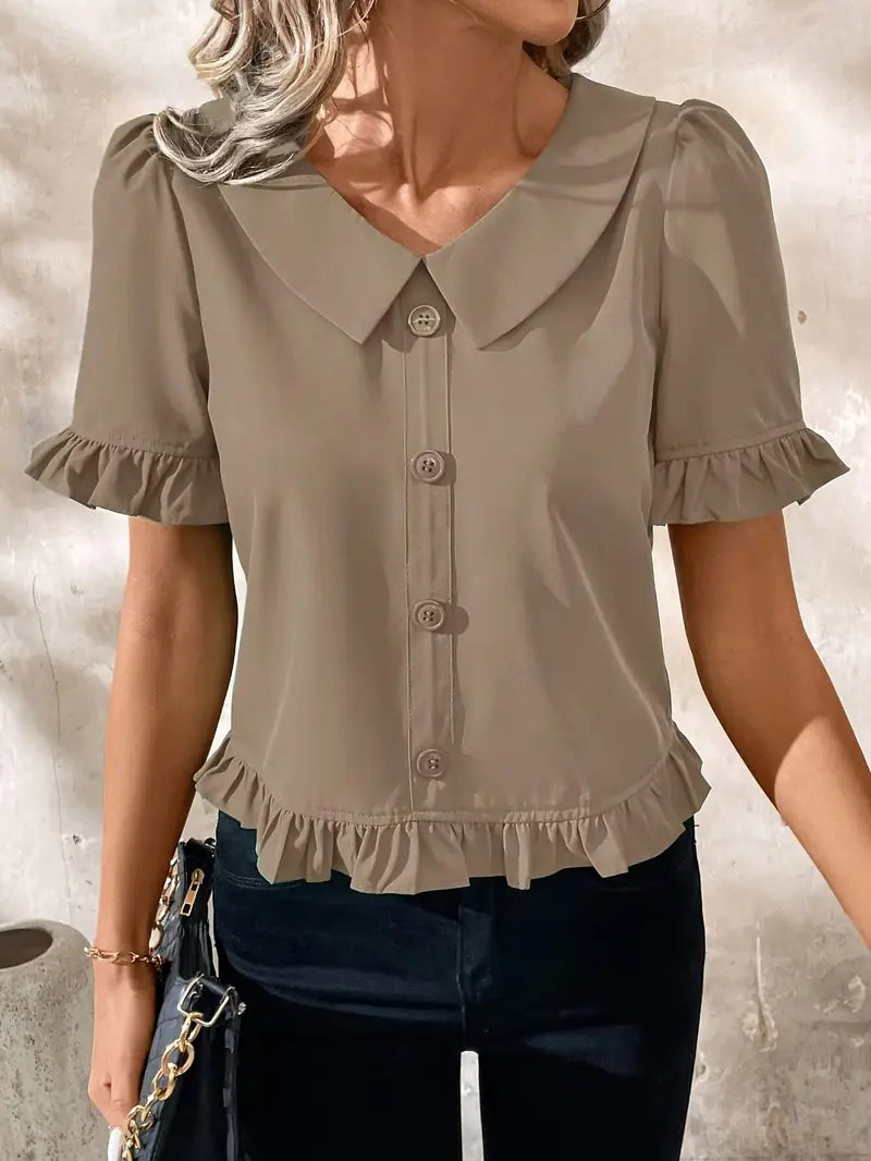 Maureen | Elegant Short Sleeve Blouse