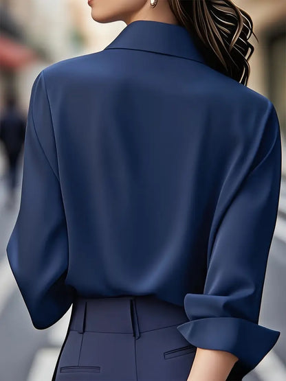 Rica |  Elegant Long Sleeve Button Down Shirt