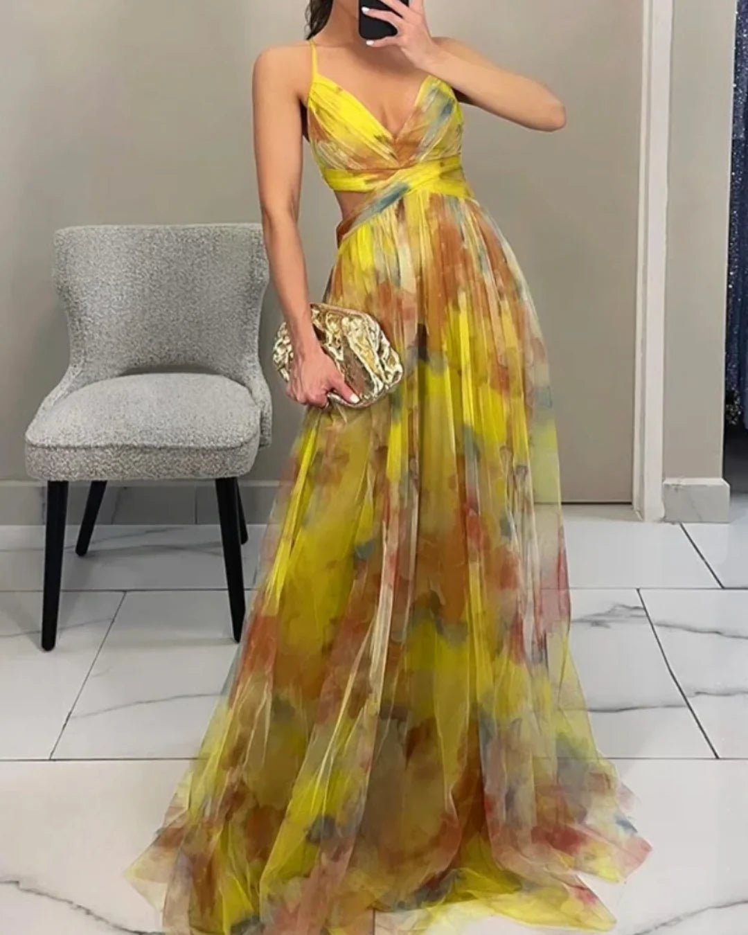 Hosefa | Enchanting Floral Print Maxi Dress