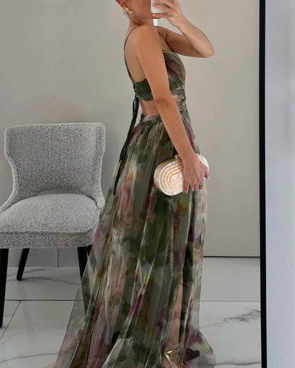 Hosefa | Enchanting Floral Print Maxi Dress