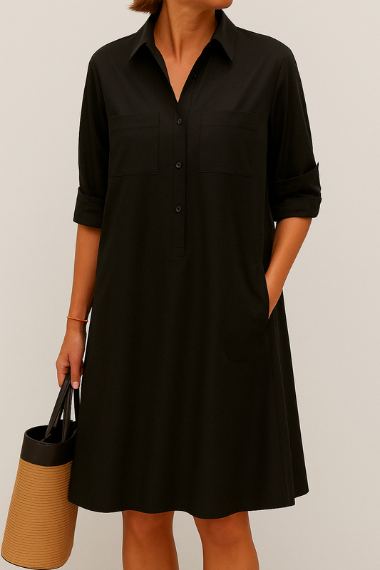 Koanira | Elegant Long Sleeve Dress With Pocket