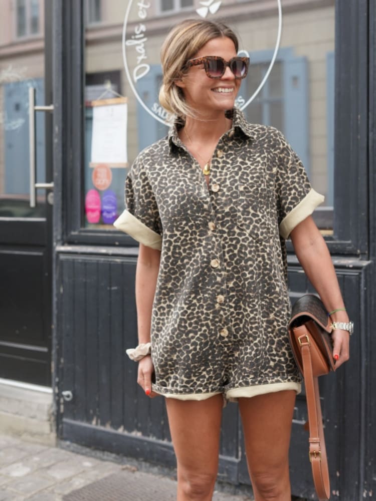 Emily | Leopard Print Shirt Dress